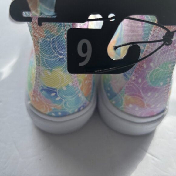 NEW Wonder Nation Girls Happy Faces & White High Top Sneakers - Shoe Size 6 - Picture 13 of 14
